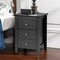 Modern Nightstand End Beside Table with 3 Storage Drawers and Open Platform